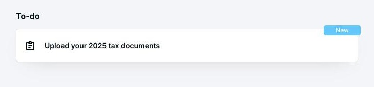 The To-do list showing an open request