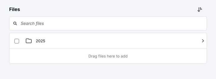 The Files screen showing a folder for the tax year